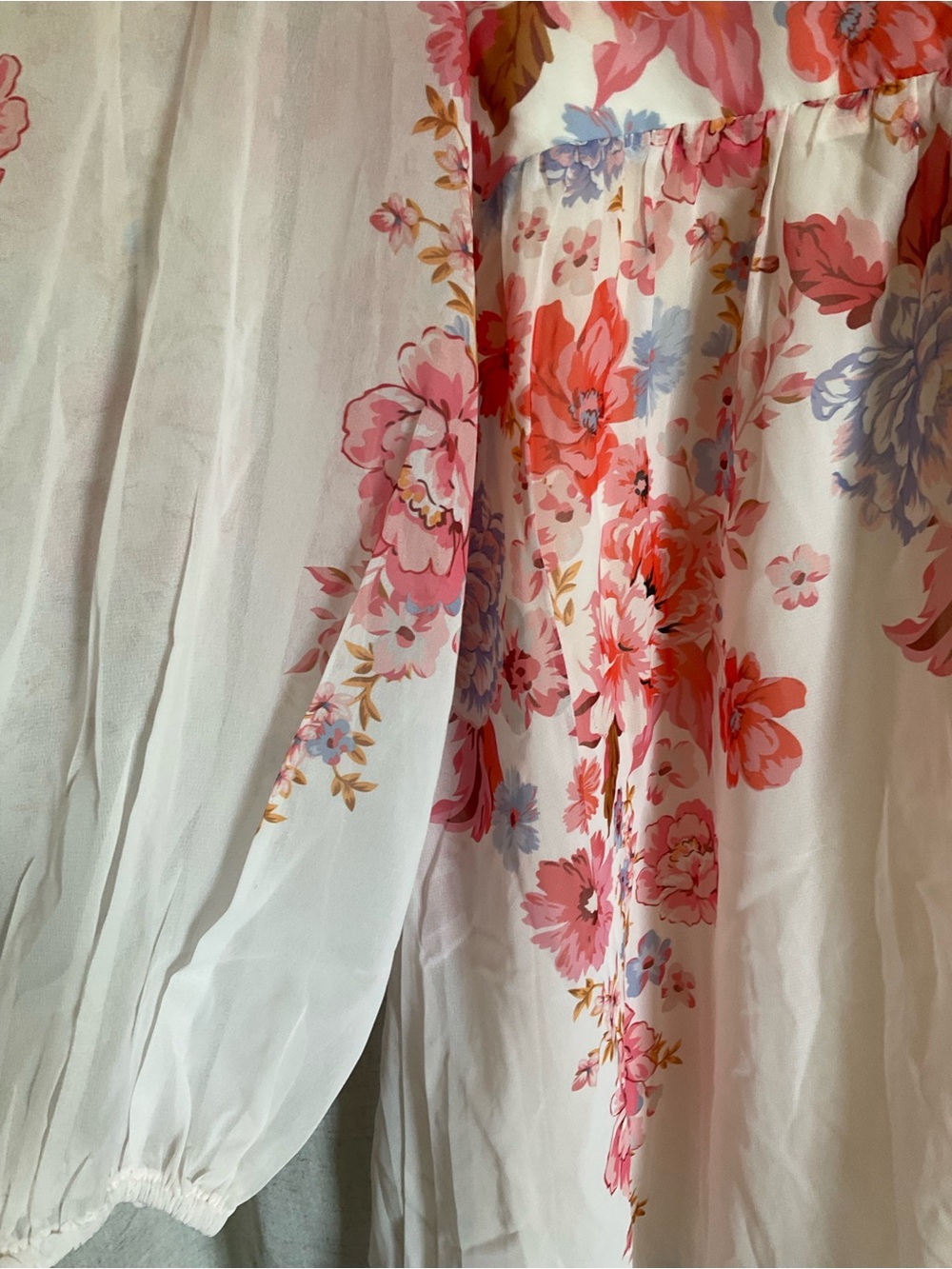 NWT Petal & Pup Floral Chiffon Mini Dress XL Romantic Cottagecore Long Sleeve - Picture 3 of 9